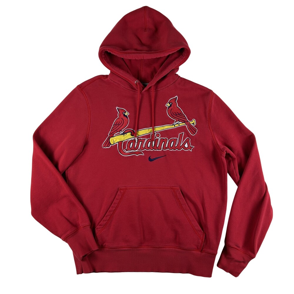 Vintage St. Louis Cardinals Hoodie Sweatshirt Mens Medium Red MLB Baseball Nike